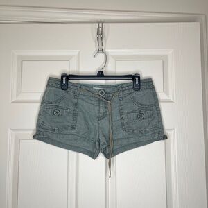 Aeropostale green low rise vintage Y2K shorts 5/6 linen blend